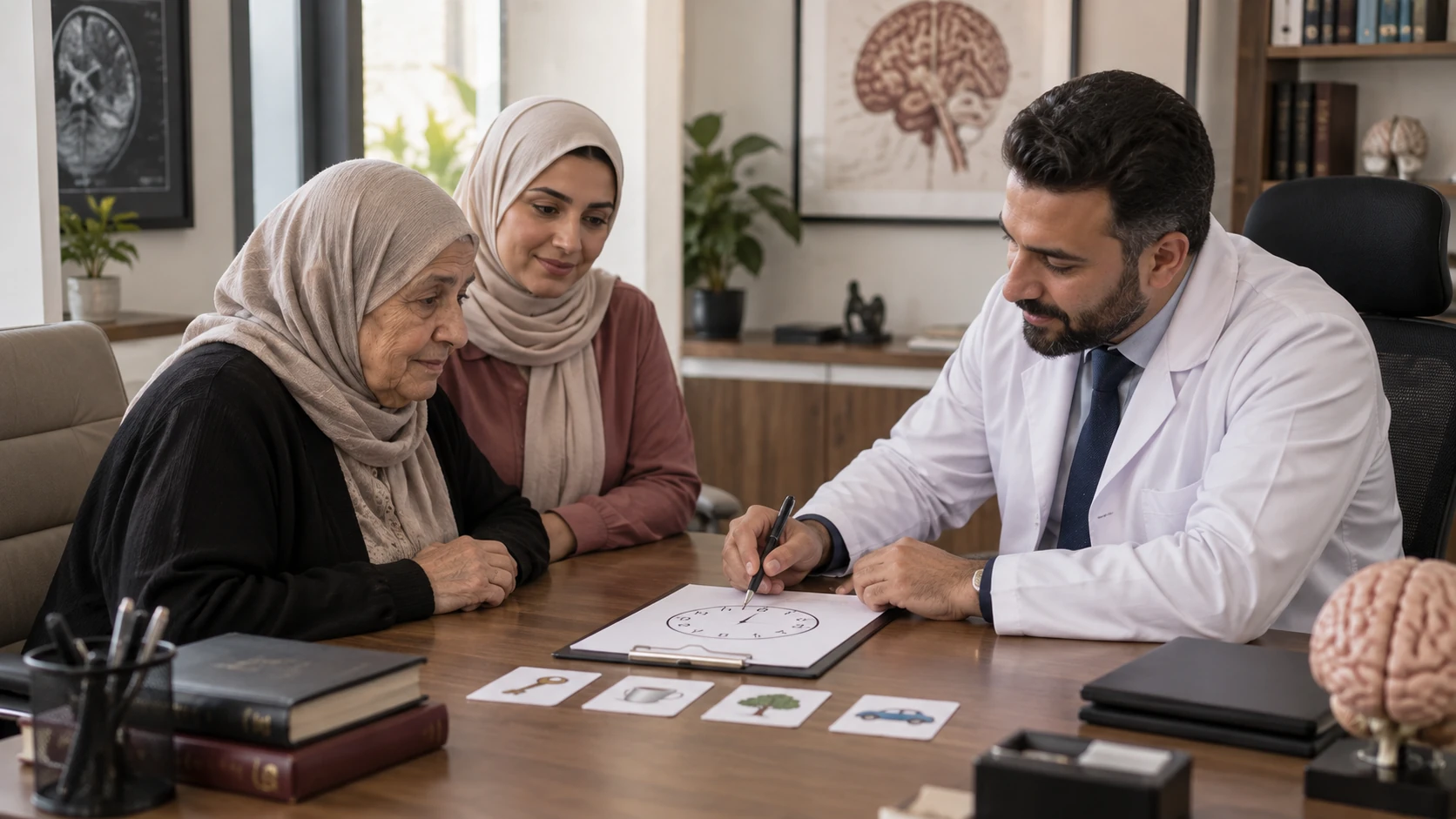 تقييم معرفي لسيدة مصرية كبيرة السن بحضور ابنتها